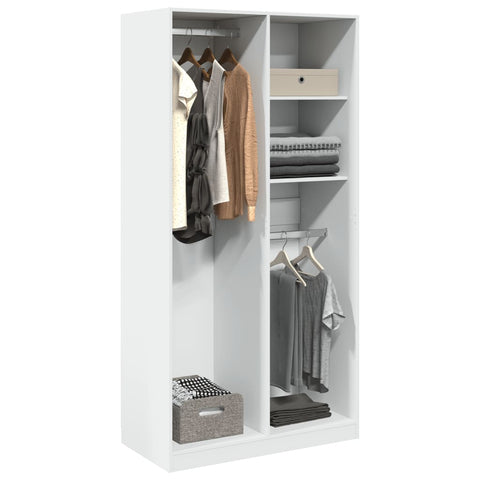 Wardrobe White 100x50x200 cm Engineered Wood 3307765