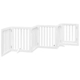 Dog Gate with Door Foldable 6 Panels White 300 cm Poplar Wood 352245
