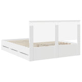 Bed Frame with Drawer White 160 x 200 cm Engineer Wood 3411096