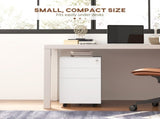 3-Drawer Vertical Filing Cabinet with Pencil Tray, Lock and 5 Wheels, Steel Mobile File Cabinet, for T3398P343092
