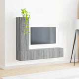 TV Cabinet Set Wall-mounted 3 pcs Grey Sonoma Engineered Wood 3408994
