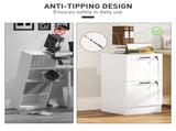 2 Drawer Filing Cabinet with Lock, Office Storage Cabinet with Adjustable Hanging Bars for A4 Letter T3398P425002