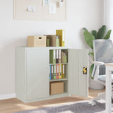 20114 Office Cabinet with 2 Doors Grey 90 cm Steel