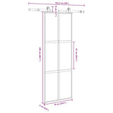 Sliding Door with Hardware Set 76x205 cm Tempered Glass&Aluminium 3332971