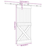 Sliding Door with Hardware Set 90x210 cm Solid Wood Pine 3332769