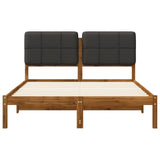 Bed Frame with Upholstered Headboard Natural and Dark Grey 904073