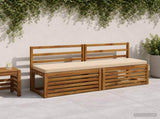 2-Piece Bench Cushions VUGHT 2 pcs 100% Polyester Cream 951423