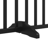 Dog Gate with Door Foldable 6 Panels Black 300 cm Solid Wood Fir 352287