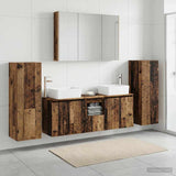 Bathroom Furniture Set 6 pcs Old Wood 100 x 15.5 x 70 cm 3407173