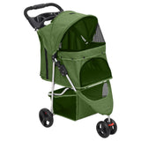 Folding Dog Stroller Green 80x46x98 cm Oxford Fabric 172198