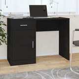 Desk Black Engineered wood, Aluminium Desk Rectangular 342653