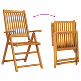 Garden Dining Set Folding 7 pcs Brown Solid Acacia Wood 3394735