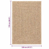Rug ZIZUR 120x170 cm Jute Look Indoor and Outdoor 364831