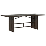 Garden Table Brown Poly Rattan, Powder-Coated Steel, Tempered Glass 365603