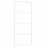 Sliding Door ESG Glass and Aluminium 90x205 cm White 151684