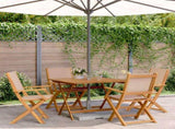 5 Piece Garden Dining Set Taupe Fabric and Solid Wood 3281834