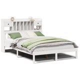 Bookcase Bed without Mattress White 140x200 cm Solid Wood Pine 3322342