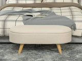 Teddy Fleece Storage Ottoman - Cream White T3398P344256