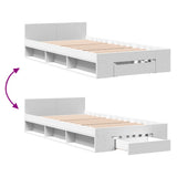 Bed Frame with Drawer without Mattress White 90x190 cm Single 3280783
