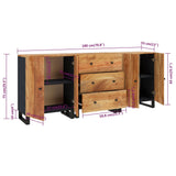 3 Piece Sideboards Solid Wood Acacia 3143639
