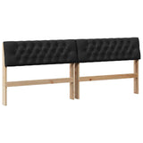 Upholstered Headboard Black 200 cm Solid Pine Wood 879156