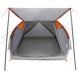 Cabin Tent Grey and Orange 6-Person Polyester and Steel 42028585