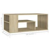 Coffee Table Sonoma Oak 100x50x40 cm Engineered Wood 806924