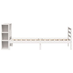 ZNTS Bookcase Bed without Mattress White 100x200 cm Solid Wood Pine 3321878