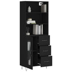 Highboard Black 69.5x34x180 cm Engineered Wood 3189502