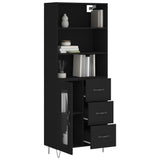 Highboard Black 69.5x34x180 cm Engineered Wood 3189502