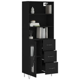 Highboard Black 69.5x34x180 cm Engineered Wood 3189502