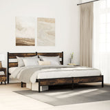 Metal Bed Frame without Mattress Smoked Oak 193x203 cm 3308484