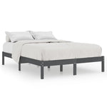 810039 Bed Frame without Mattress Grey Solid Wood 200x200 cm