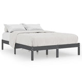 810039 Bed Frame without Mattress Grey Solid Wood 200x200 cm
