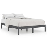 810039 Bed Frame without Mattress Grey Solid Wood 200x200 cm