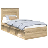 Bed Frame with Headboard Sonoma 100 x 200 cm Solid Pine Wood 3409793
