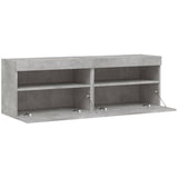 TV Wall Cabinets with LED Lights 2 pcs Concrete Grey 60x30x40 cm 837190