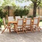 ZNTS 9 Piece Garden Dining Set Solid Wood Acacia and Textilene 3279291