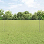 Fence with Posts Grey 1 x 25 m Steel 3336140