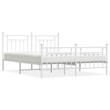 Metal Bed Frame without Mattress with Footboard White 183x213cm 353609
