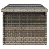 Garden Table with Glass Top Grey 100x55x73 cm Poly Rattan 366121