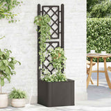 Garden Raised Bed with Trellis and Self Watering System Anthracite 313965