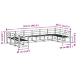 Outdoor Sofa Set 10 pcs White Solid Acacia Wood 3388303