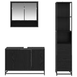 Bathroom Furniture Set with Door 3 pcs Old Wood Engineered Wood 3402453