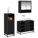 Bathroom Furniture Set 3 pcs Black Oak Engineered Wood 3402467