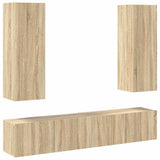 4 Piece TV Cabinet Set Sonoma Oak Engineered Wood 3078981
