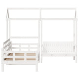 Day Bed and Bench Set with Roof without Mattress White 80x200 cm 3282309