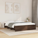Bed Frame without Mattress Brown Oak 150x200 cm King Size Engineered Wood 3295652