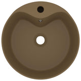 Luxury Wash Basin with Overflow Matt Cream 36x13 cm Ceramic 147040