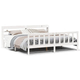 Bed Frame without Mattress White 180x200 cm Super King Solid Wood Pine 3306587